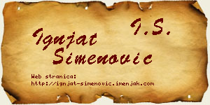 Ignjat Simenović vizit kartica